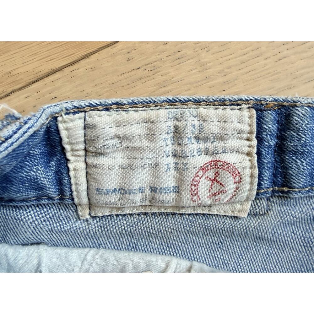 Smoke Rise DNM CO. Men Jeans 32X32 Light Blue Denim Distressed Bar Code Y2K - Picture 4 of 6